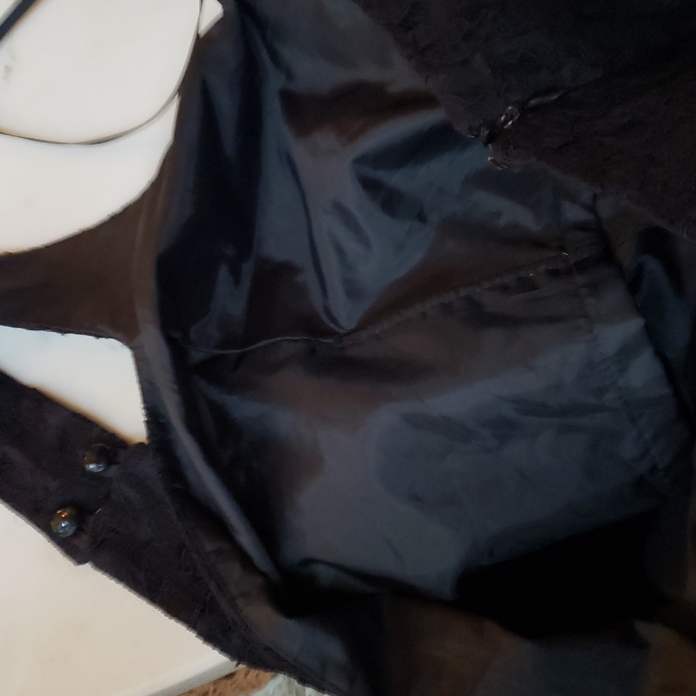 Liz Claiborne petite collection black lace halter midi dress size 8P - Picture 11 of 17